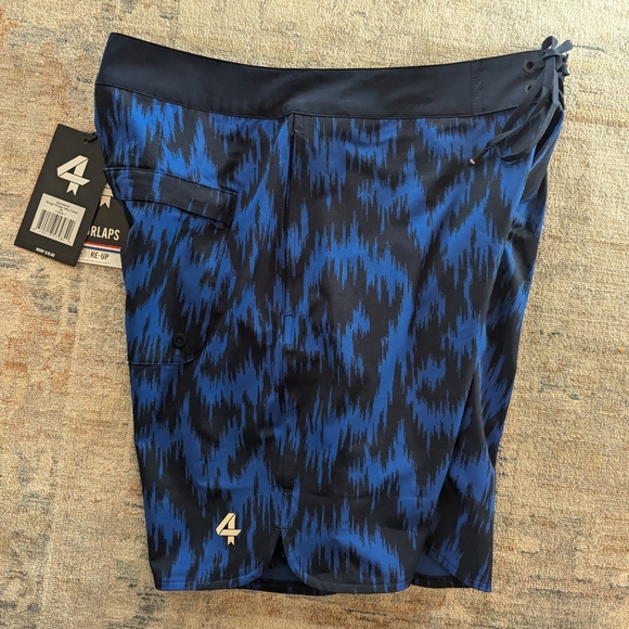 Fourlaps 4laps 8" Board Shorts Rough Stripes Navy Cobalt Blue Size 30 NEW - Picture 5 of 12